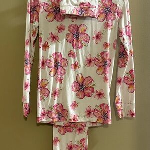 Floral Kids Pajamas - Pink and White